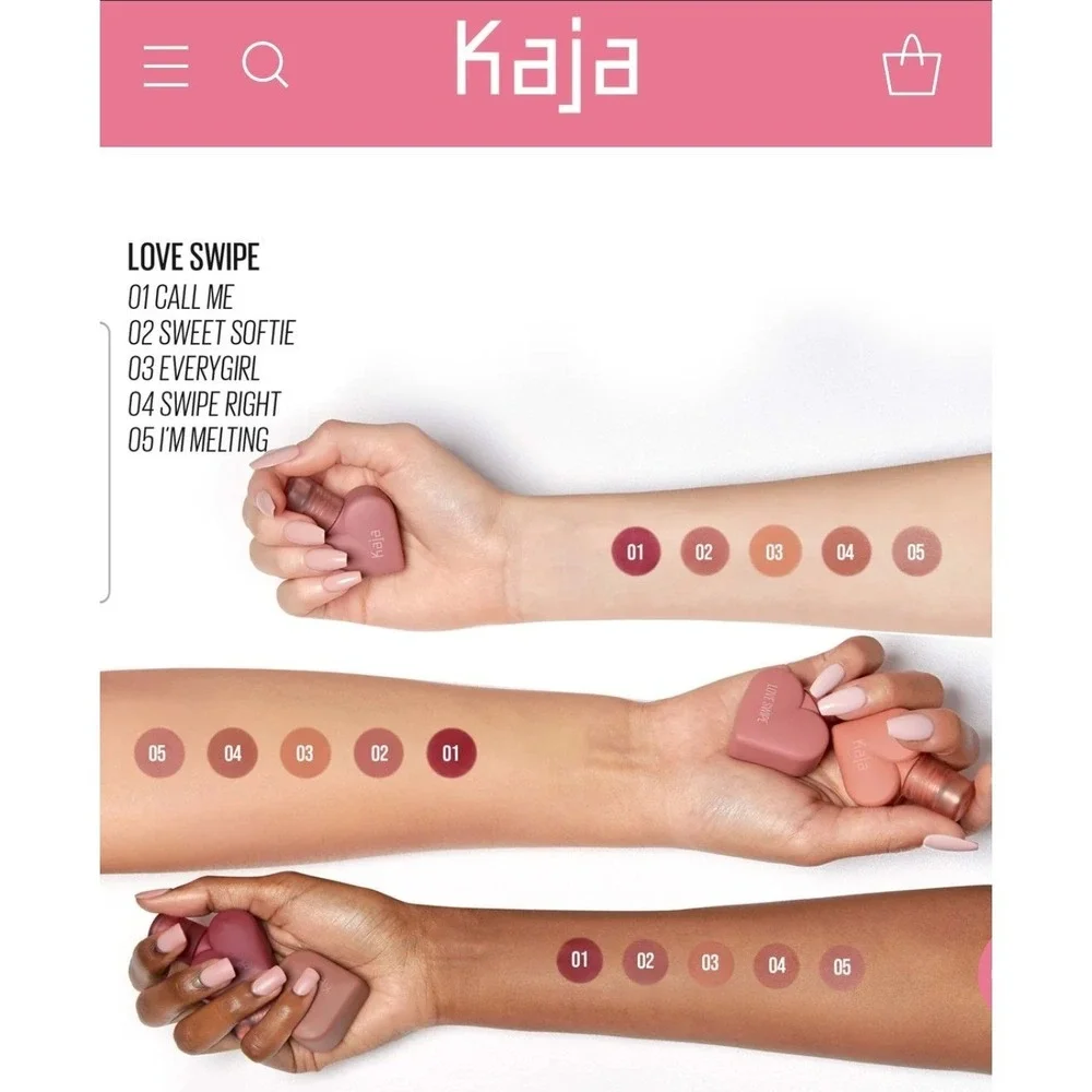 Kaja Love Swipe Vegan‎ Lip Mousse Bundle NIB Everygirl I'm Melting Sweet Softie